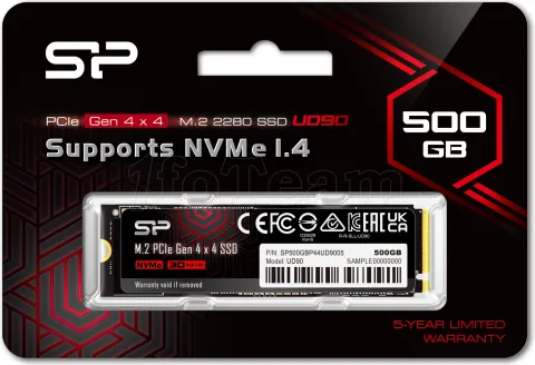 Photo de Disque SSD Silicon Power UD90 500Go - NVMe M.2 Type 2280