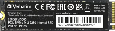 Photo de Disque SSD Verbatim Vi3000 256Go - NVMe M.2 Type 2280