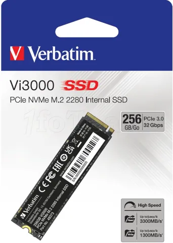 Photo de Disque SSD Verbatim Vi3000 256Go - NVMe M.2 Type 2280