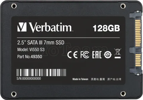 Photo de Disque SSD Verbatim Vi550 S3 128Go - S-ATA 2,5"
