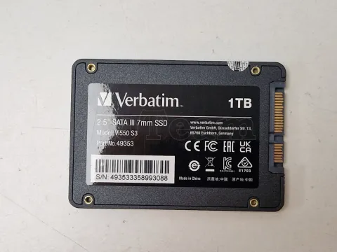 Photo de Disque SSD Verbatim Vi550 S3 1To  - S-ATA 2,5" - SN 493533358993088 - ID 201256