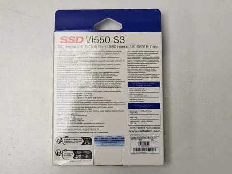 Photo de Disque SSD Verbatim Vi550 S3 256Go - S-ATA 2,5" - SN 493513358992395 - ID 201783