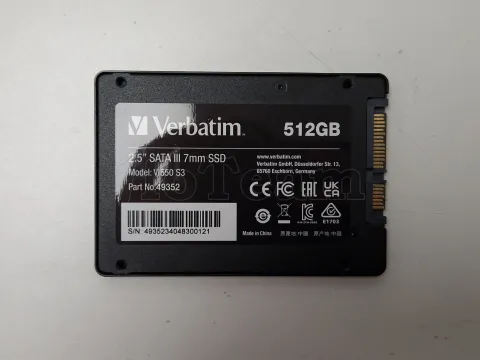 Photo de Disque SSD Verbatim Vi550 S3 512Go - S-ATA 2,5" - SN 4935234048300121 - ID 199013