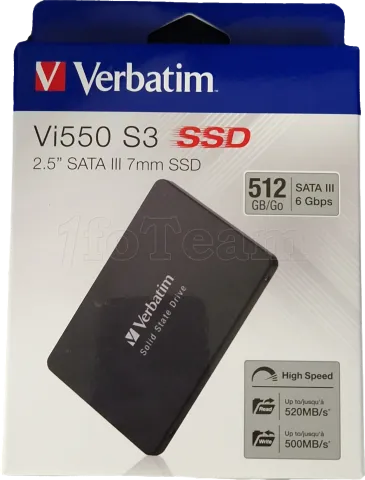 Photo de Disque SSD Verbatim Vi550 S3 512Go - S-ATA 2,5" - SN 4935234048300451 - ID 197794