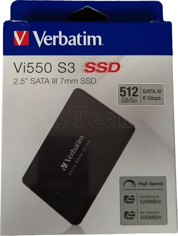 Photo de Disque SSD Verbatim Vi550 S3 512Go - S-ATA 2,5" - SN 4935234048300922 - ID 197250