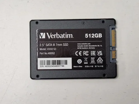 Photo de Disque SSD Verbatim Vi550 S3 512Go - S-ATA 2,5" - SN 4935234048307786 - ID 201781