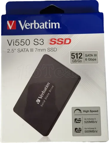 Photo de Disque SSD Verbatim Vi550 S3 512Go - S-ATA 2,5" - SN 4935234048311826 - ID 197792