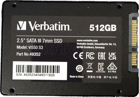 Photo de Disque SSD Verbatim Vi550 S3 512Go - S-ATA 2,5" - SN 4935234048311826 - ID 197792