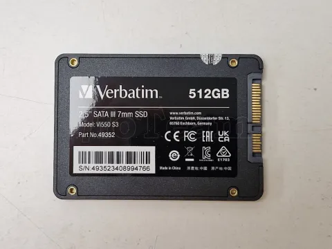 Photo de Disque SSD Verbatim Vi550 S3 512Go - S-ATA 2,5" - SN 493523408994766 - ID 201254