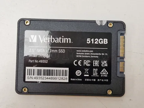 Photo de Disque SSD Verbatim Vi550 S3 512Go - S-ATA 2,5"  - SN 4935234489912828 - ID 201253