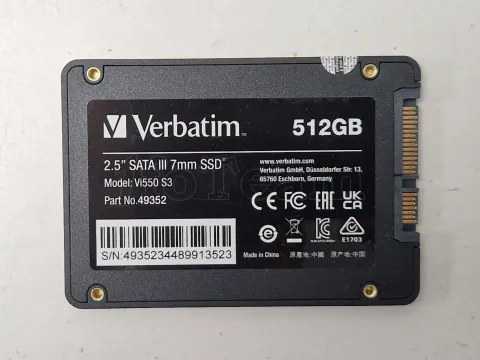Photo de Disque SSD Verbatim Vi550 S3 512Go - S-ATA 2,5" - SN 4935234489913523 - ID 201780
