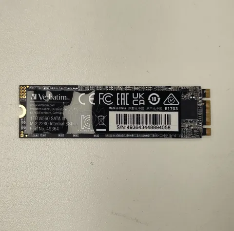 Photo de Disque SSD Verbatim Vi560 S3 1To  - S-ATA M.2 Type 2280 - SN 493643448894058 - ID 207292