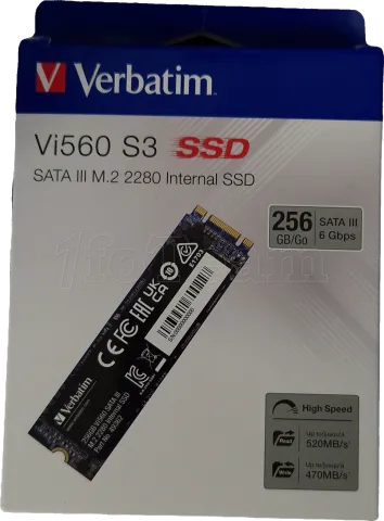 Photo de Disque SSD Verbatim Vi560 S3 256Go - S-ATA M.2 Type 2280 - SN 493623348990522 - ID 197795