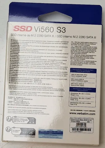 Photo de Disque SSD Verbatim Vi560 S3 256Go - S-ATA M.2 Type 2280 - SN 493623408990512 - ID 201248