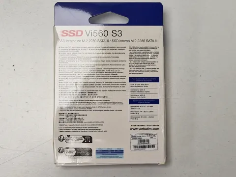 Photo de Disque SSD Verbatim Vi560 S3 256Go - S-ATA M.2 Type 2280 - SN 493623448990061 - ID 201777