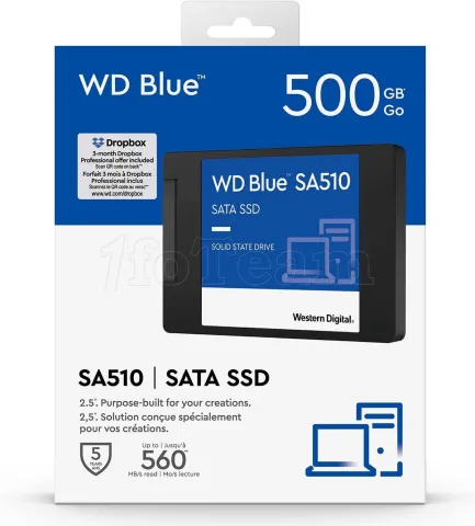 Photo de Disque SSD Western Digital Blue SA510 500Go - S-ATA 2,5"