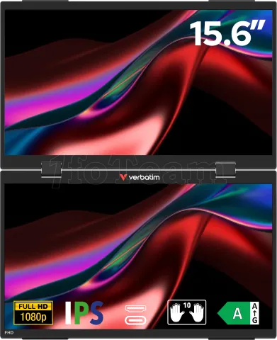 Photo de Double Ecran portable 15,6" Verbatim Dual Monitor Essentials Full HD (Noir)