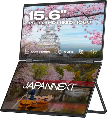 Photo de Double écran portable 2x15,6" Japan Next JAPJNDMDIPS156F Full HD (Noir)