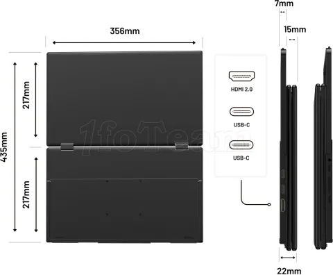 Photo de Double écran portable 2x15,6" Japan Next JAPJNDMDIPS156F Full HD (Noir)