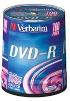 Photo de DVD-R Verbatim 4,7 Go (Spindle de 100)
