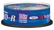 Photo de DVD-R Verbatim 4,7 Go (Spindle de 25)
