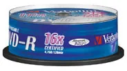 Photo de DVD-R Verbatim 4,7 Go (Spindle de 25)