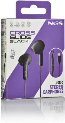 Photo de Ecouteur filaire avec micro NGS Cross Glide USB-C (Noir)