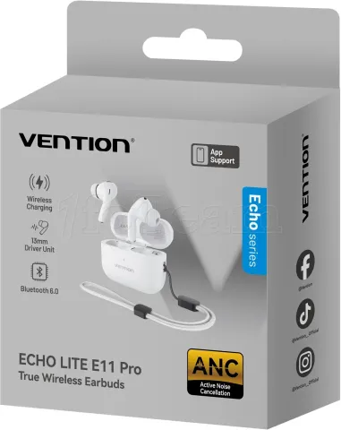 Photo de Ecouteur intra-auriculaire Bluetooth Vention Echo Lite Plus (Blanc)