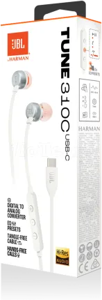 Photo de Ecouteurs filaires JBL Tune 310C USB-C (Blanc)