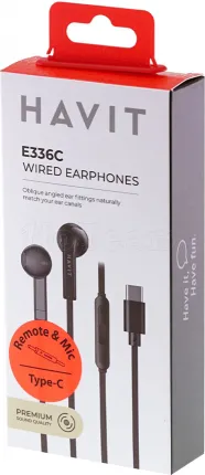 Photo de Ecouteurs Havit E336C USB-C (Blanc)
