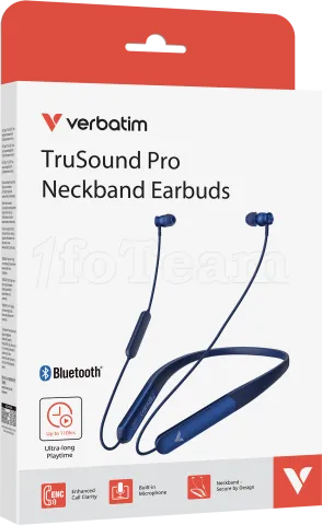 Photo de Ecouteurs intra-auriculaire avec micro Verbatim TruSound Pro (Bleu)