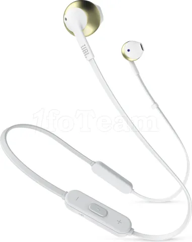 Photo de Ecouteurs intra-auriculaires Bluetooth JBL Tune 205 (Blanc/Or)