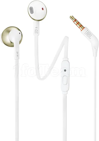 Photo de Ecouteurs intra-auriculaires JBL Tune 205 (Blanc/Or)