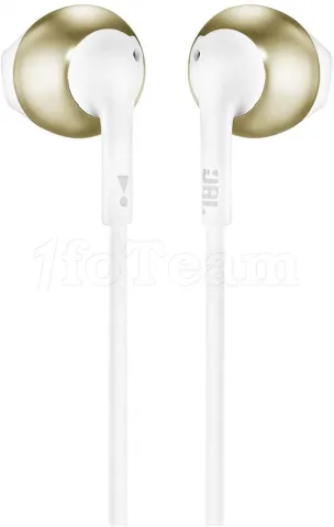 Photo de Ecouteurs intra-auriculaires JBL Tune 205 (Blanc/Or)