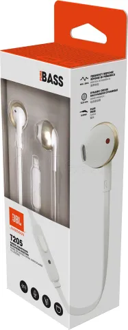 Photo de Ecouteurs intra-auriculaires JBL Tune 205 (Blanc/Or)