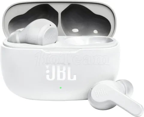 Photo de Ecouteurs intra-auriculaires sans fil Bluetooth JBL Wave 200 TWS (Blanc)