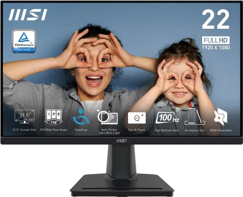 Photo de Ecran 22" MSI Pro MP225 Full HD 100 Hz (Noir)