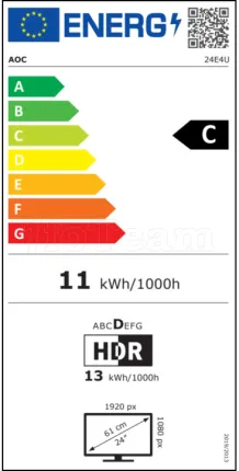 Photo de Ecran 24" AOC 24E4U Full HD 120Hz (Noir)