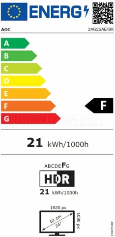 Photo de Ecran 24" AOC 24G2SAE/BK Full HD (Noir) 165Hz