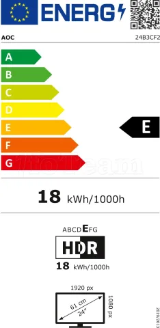 Photo de Ecran 24" AOC Basic B3 24B3CF2 Full HD (Noir)