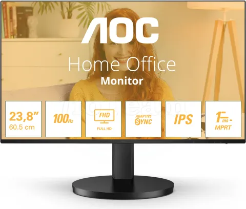 Photo de Ecran 24" AOC Basic B3 24B3HA2 Full HD 100Hz (Noir)