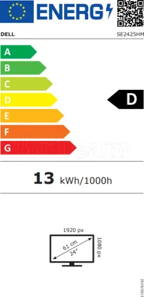 Photo de Ecran 24" Dell SE2425HM Full HD 100Hz (Noir)