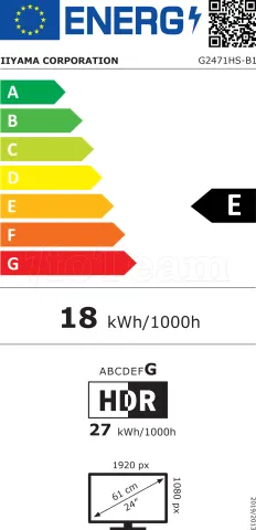 Photo de Ecran 24" Iiyama G-Master Red Eagle G2471HS-B1 Full HD 240Hz (Noir)