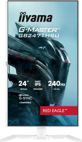 Photo de Ecran 24" Iiyama G-Master Red Eagle GB2471HSU-W1 Full HD 240Hz (Blanc)