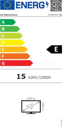 Photo de Ecran 24" LG 24MR400-B Full HD (Noir)