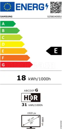 Photo de Ecran 24" Samsung Odyssey G4 S25BG400EU Full HD (Noir) 240Hz