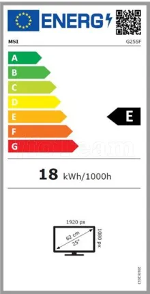 Photo de Ecran 25" MSI Gaming G255F Full HD 180Hz (Noir)