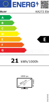 Photo de Ecran 27" Acer KA2 KA272 G0bi Full HD 120Hz (Noir)