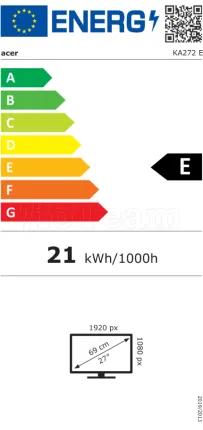 Photo de Ecran 27" Acer KA2 KA272EBI Full HD 100Hz (Noir)