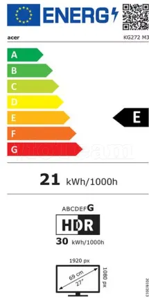 Photo de Ecran 27" Acer Nitro KG272M3 Full HD 180Hz (Noir/Rouge)